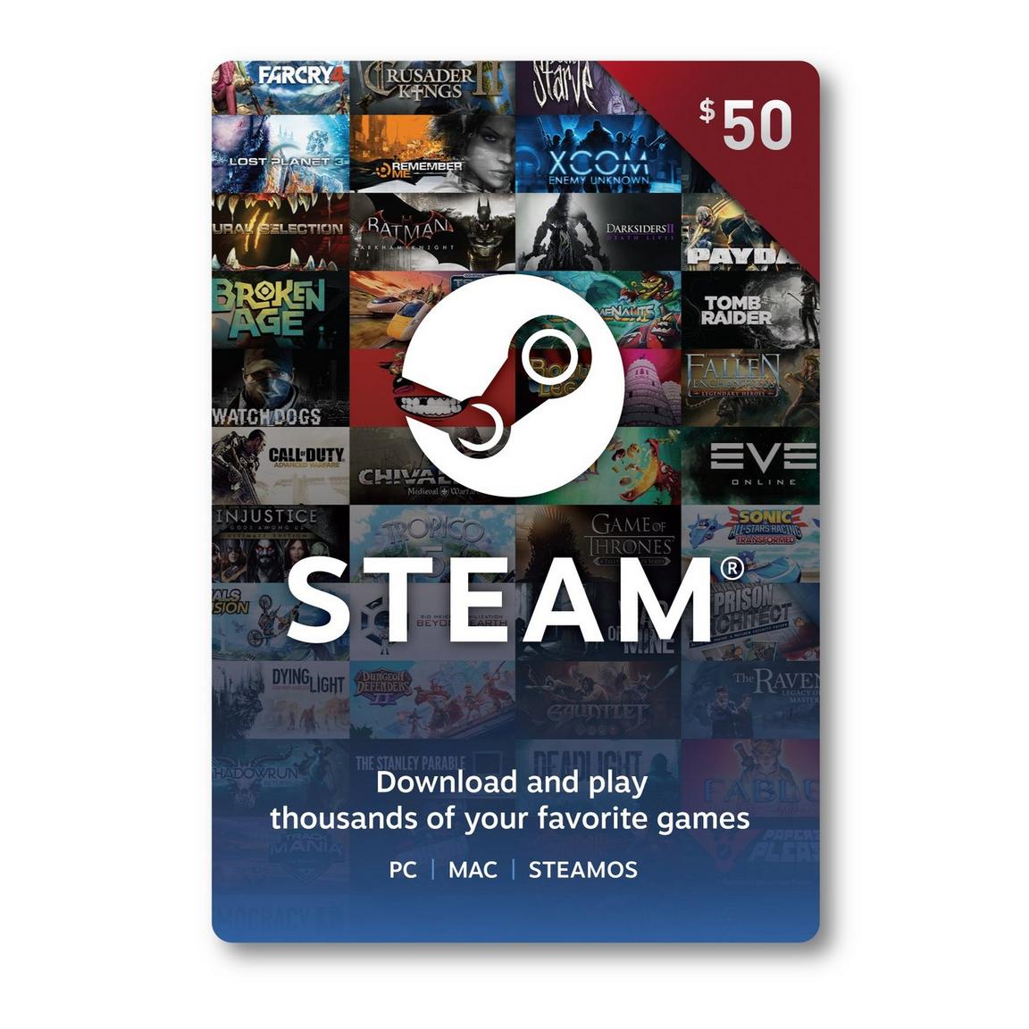 Valve Steam Wallet Gift Card $50